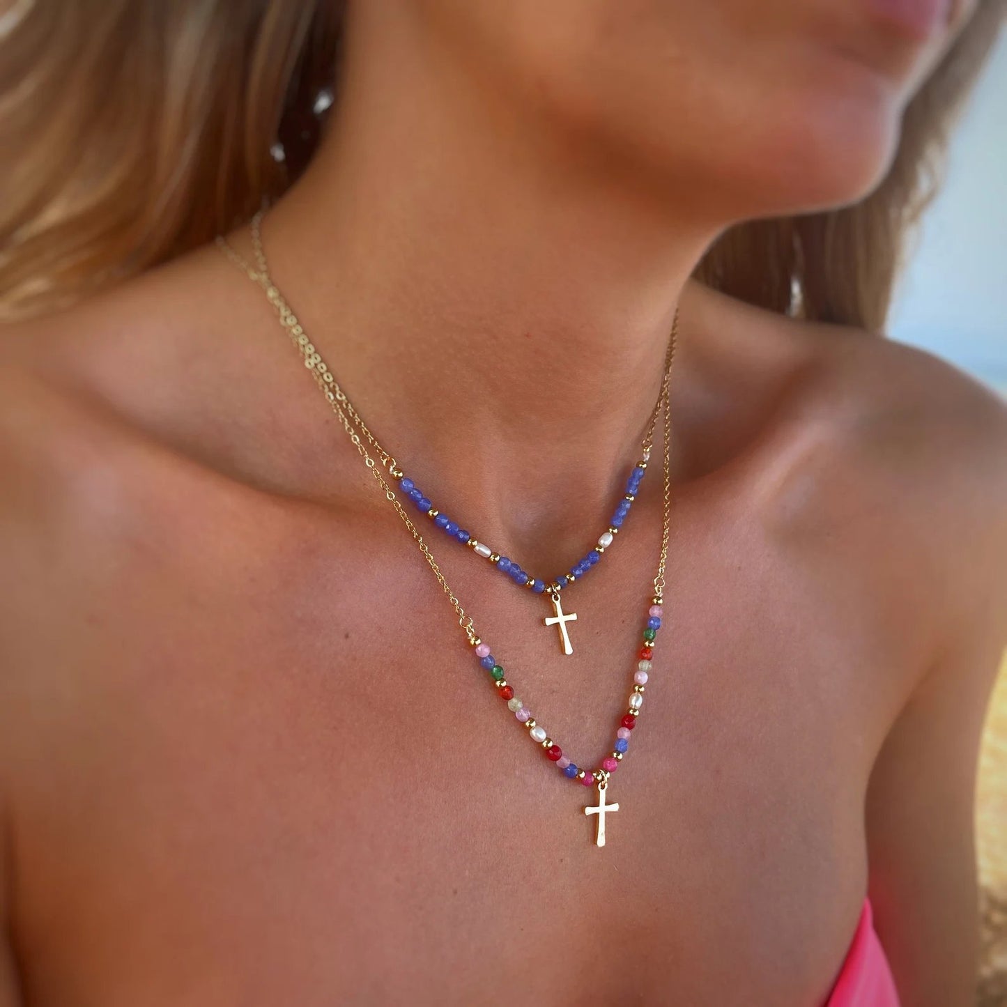 🔥Spiritual Beaded Cross Pendant — The Best Gift🎁