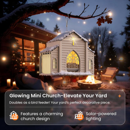 🔥✝️Church-Shaped Metal Solar Bird Feeder(✨Same as in the video)