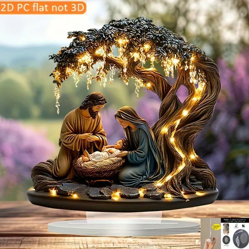 Newborn flat Christmas scene desktop decoration