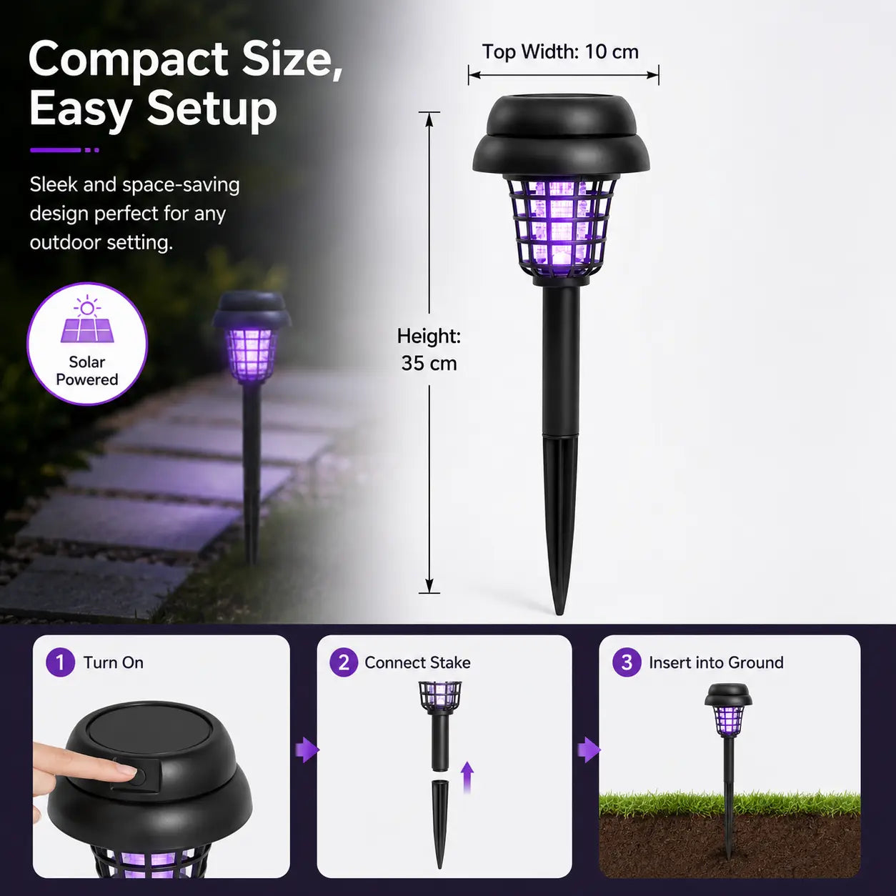 Solar Mosquito Zapper Light – Outdoor Garden Stake Lamp