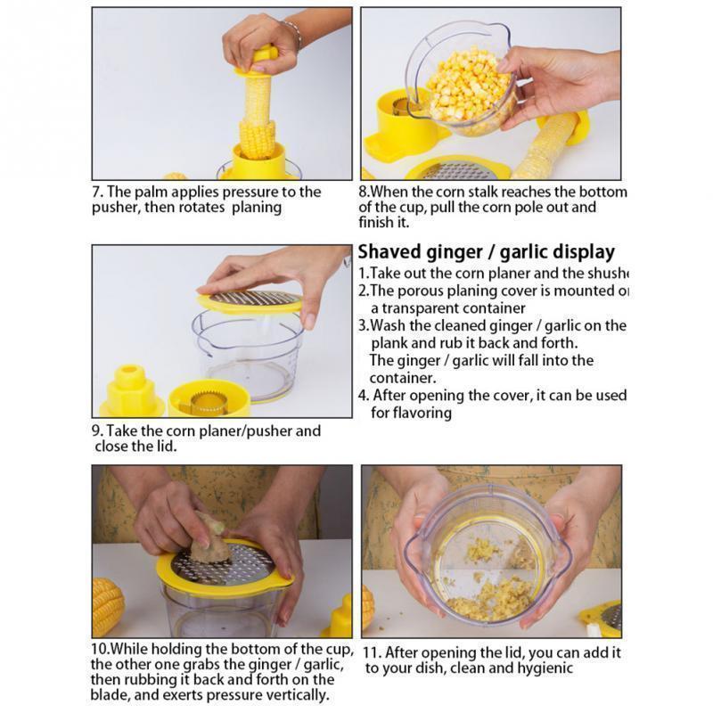 CHEFVANA Multi-function Corn Stripper with Measuring Cup