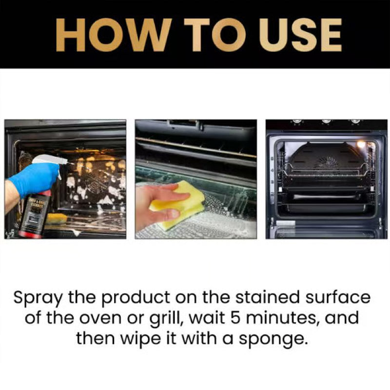 ✨ Oven & Grill Cleaner Spray – Dissolves Grease in 5 Mins, No Scrubbing & Eliminates Odors 🔥